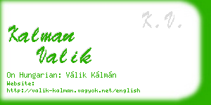kalman valik business card